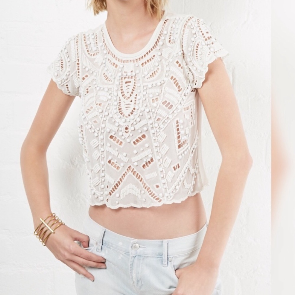Lovers and Friends beaded crop top